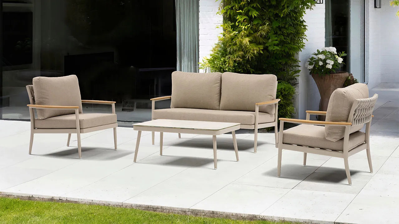 ACAMP Lyon loungeset 4-delig aluminium comfortabel