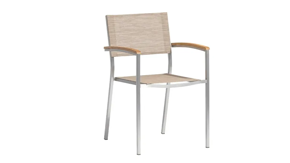 ACAMP Skye stapelstoel rvs teak Acatex