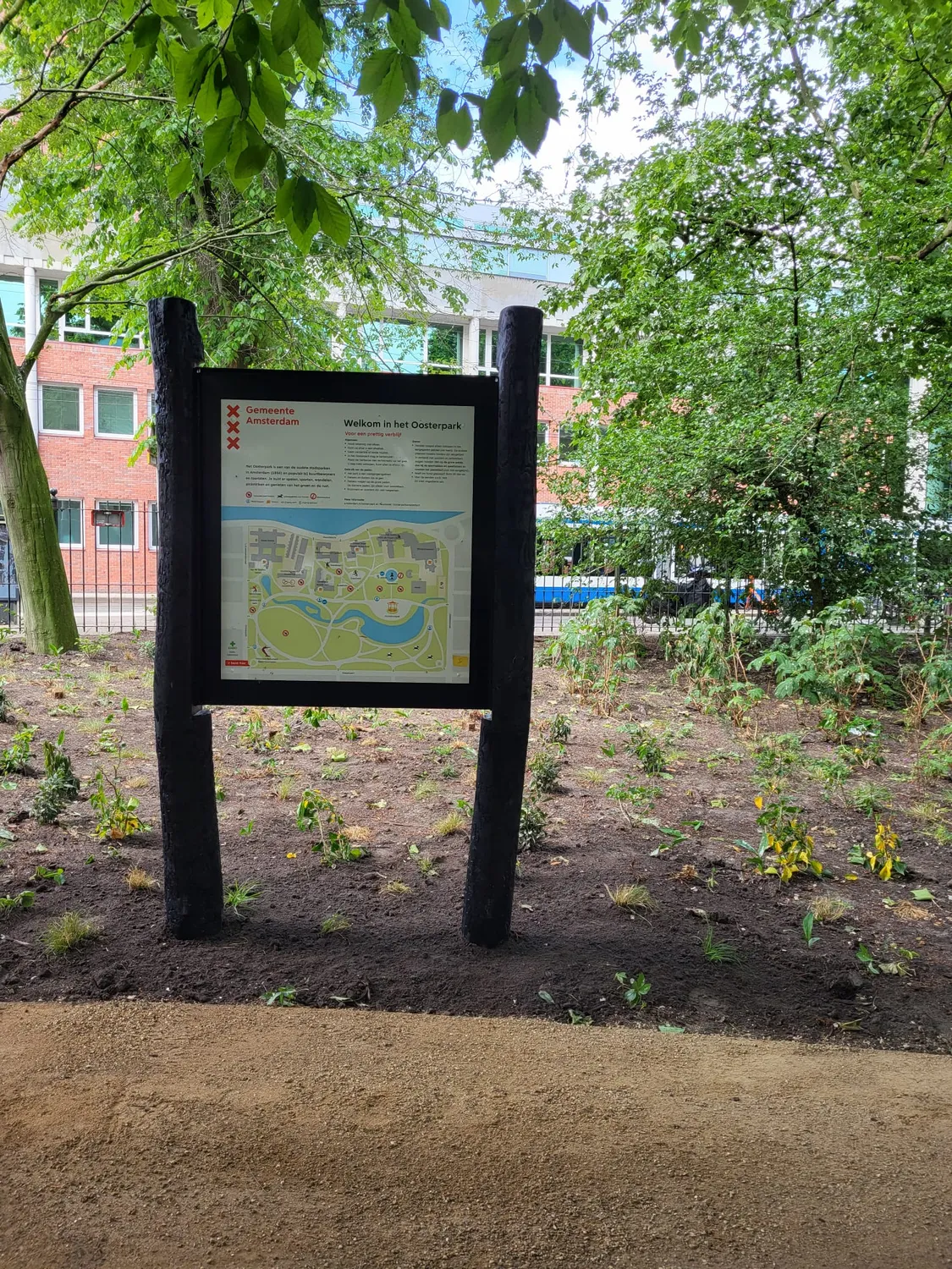 Jaap de Vries Producties Oosterpark informatiebord Amsterdam cortenstaal