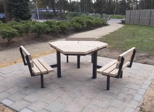 Jaap de Vries New Orleans picknicktafel eiken rolstoel