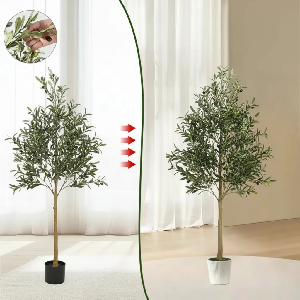 OutdoorMatch kunst olijfboom 180 cm houten stam binnen