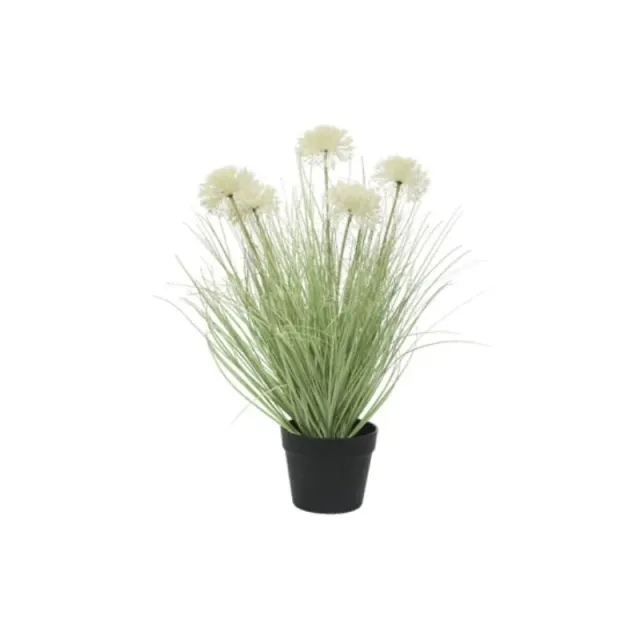 Lifestyle Gras kunstplant in pot 74 cm groen paars