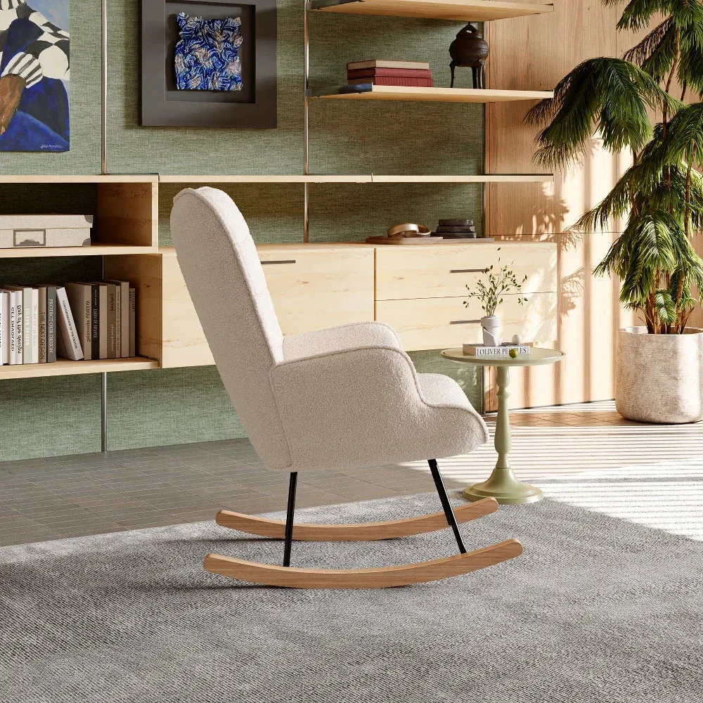 OutdoorMatch relaxstoel beige stof schuimvulling 68 cm