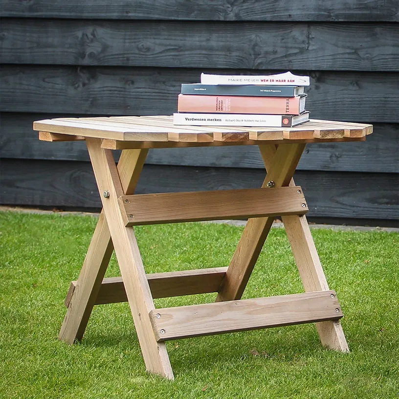 Comfychair sidetable hout vierkant voorgemonteerd