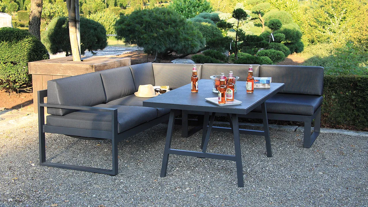 ACAMP Signature Loungeset 3-delig aluminium 10 cm kussen