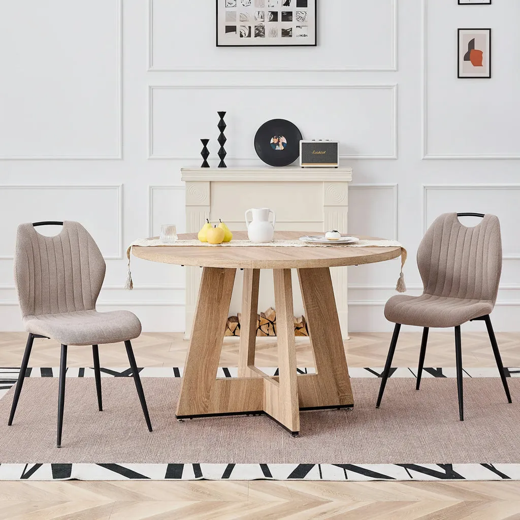 OutdoorMatch Ronde Eettafel 110 cm Licht Hout Scandinavisch