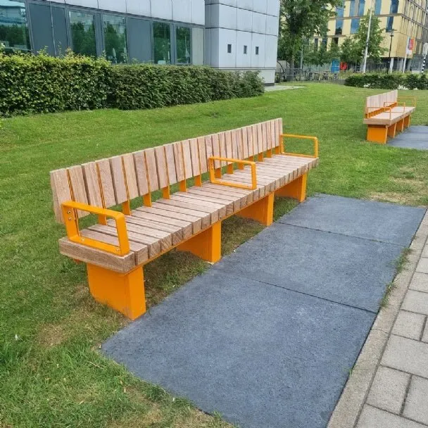 Groundlevel BRUUT 2185-MR zitbank rug+armleuning cumaru