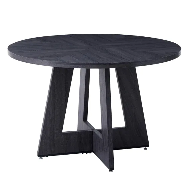 OutdoorMatch eettafel rond 110 cm zwart hout
