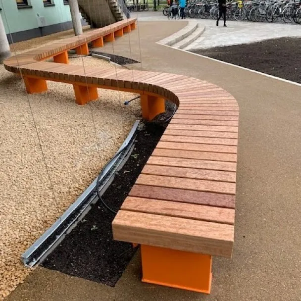 Groundlevel BRUUT XL 3150-ZR vlakke bank Cumaru 3175 mm