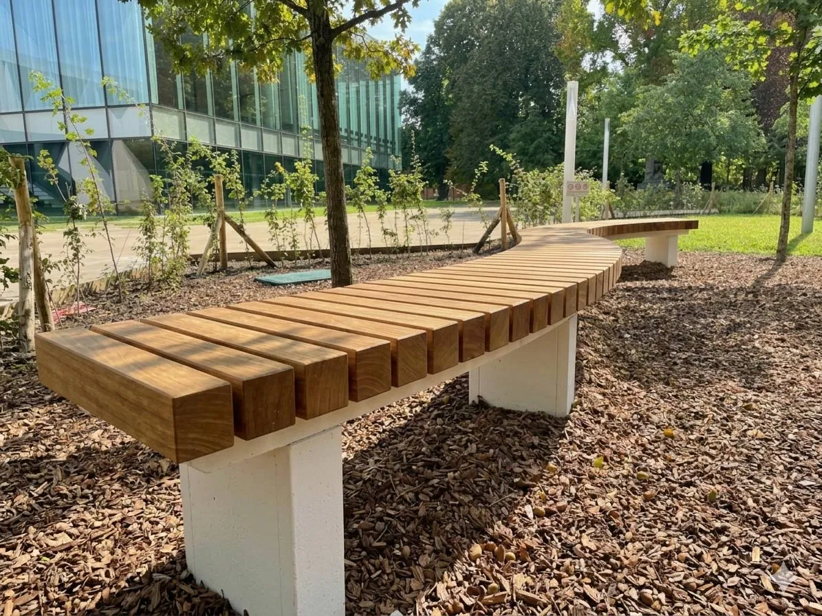 Groundlevel BRUUT XL 3150-ZR vlakke bank Cumaru 3175 mm