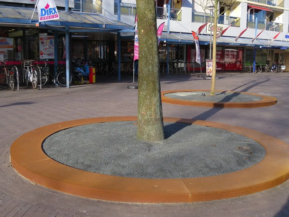 Groundlevel KRRING boomspiegelplint cortenstaal 8-10mm