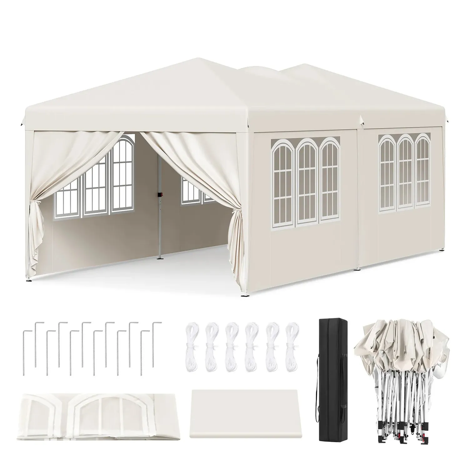 OutdoorMatch Partytent 3x6m Grijs 6 Wanden