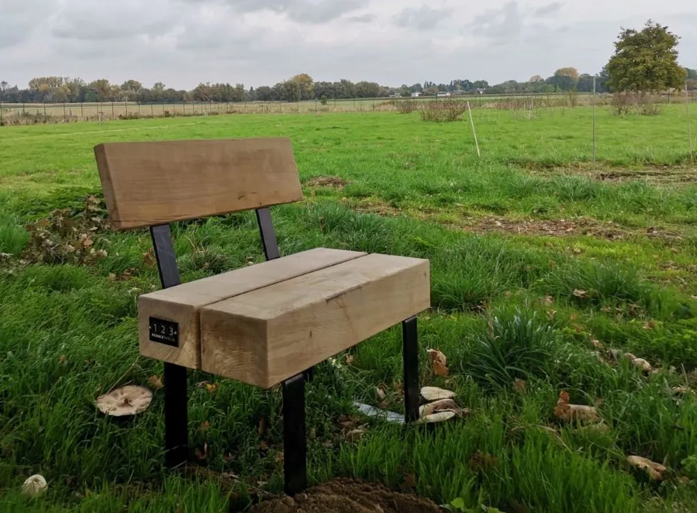 Jaap de Vries Bristol parkbank eikenhout zwart staal