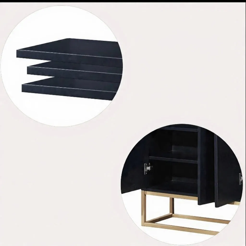 OutdoorMatch Dressoir 120x30 Wit Zwart 4 Deuren Verstelbaar