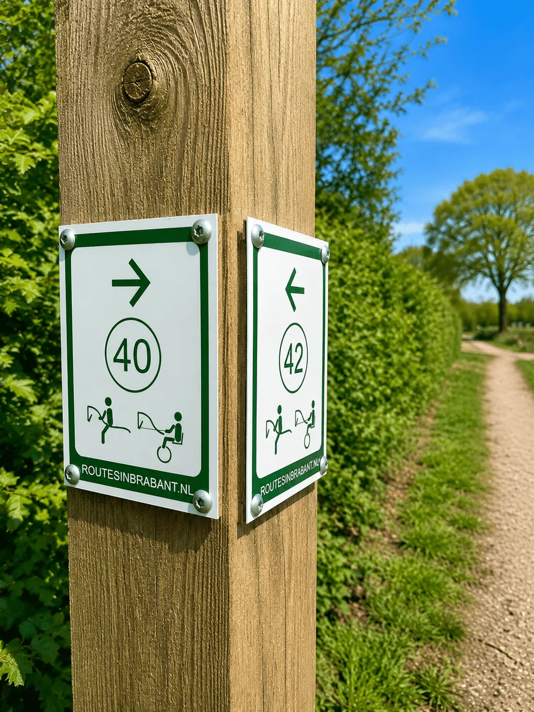 Jaap de Vries Producties Ruiterroute routebord Trespa eiken