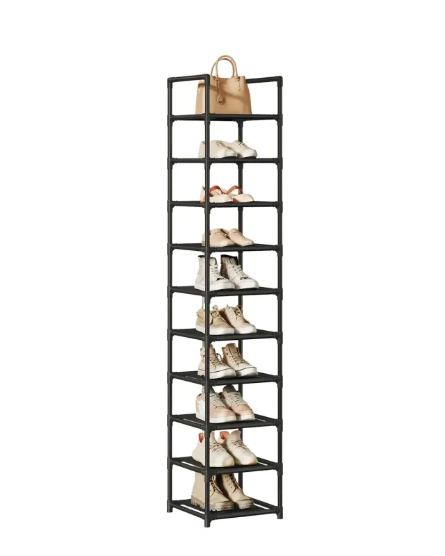 OutdoorMatch schoenenrek 10 etages smal zwart 33 cm