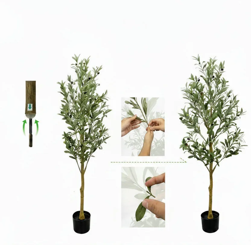 OutdoorMatch kunst olijfboom 180 cm houten stam binnen
