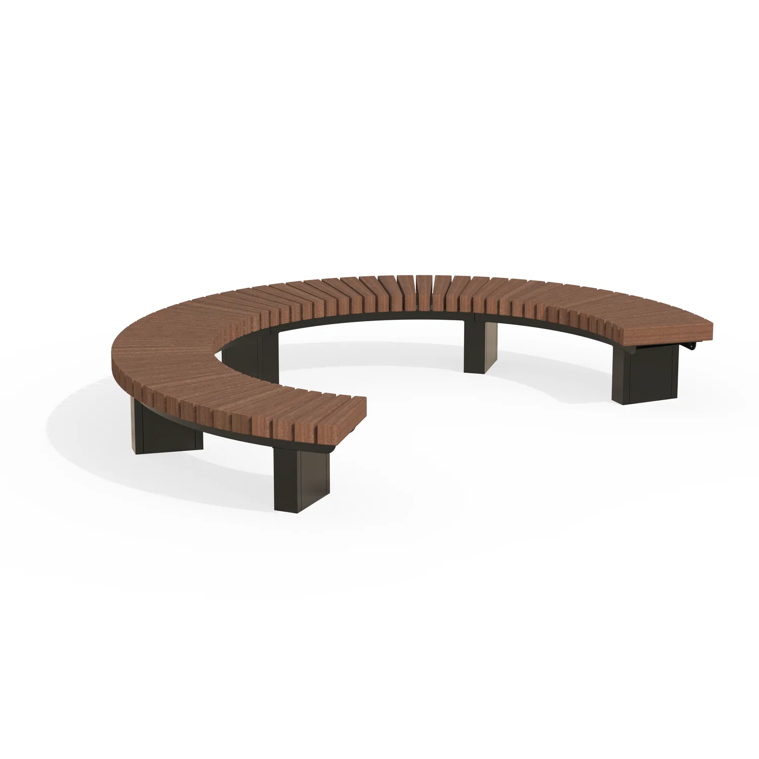 Groundlevel BRUUT vlakke bank 3/4-cirkel 3150 buiten