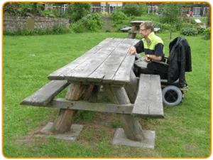 Jaap de Vries Montana rolstoeltafel eiken 400 cm 16-persoons