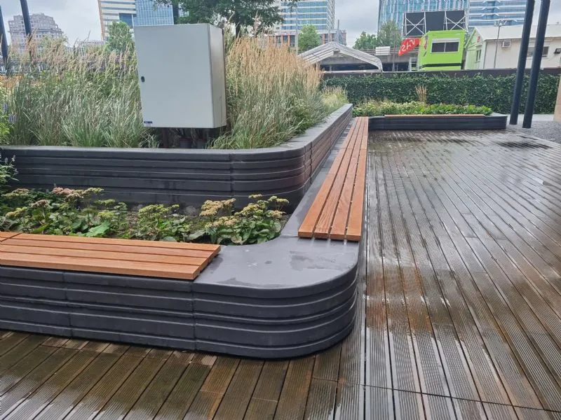 Groundlevel Monthy houten zitting 200x45cm hardhout