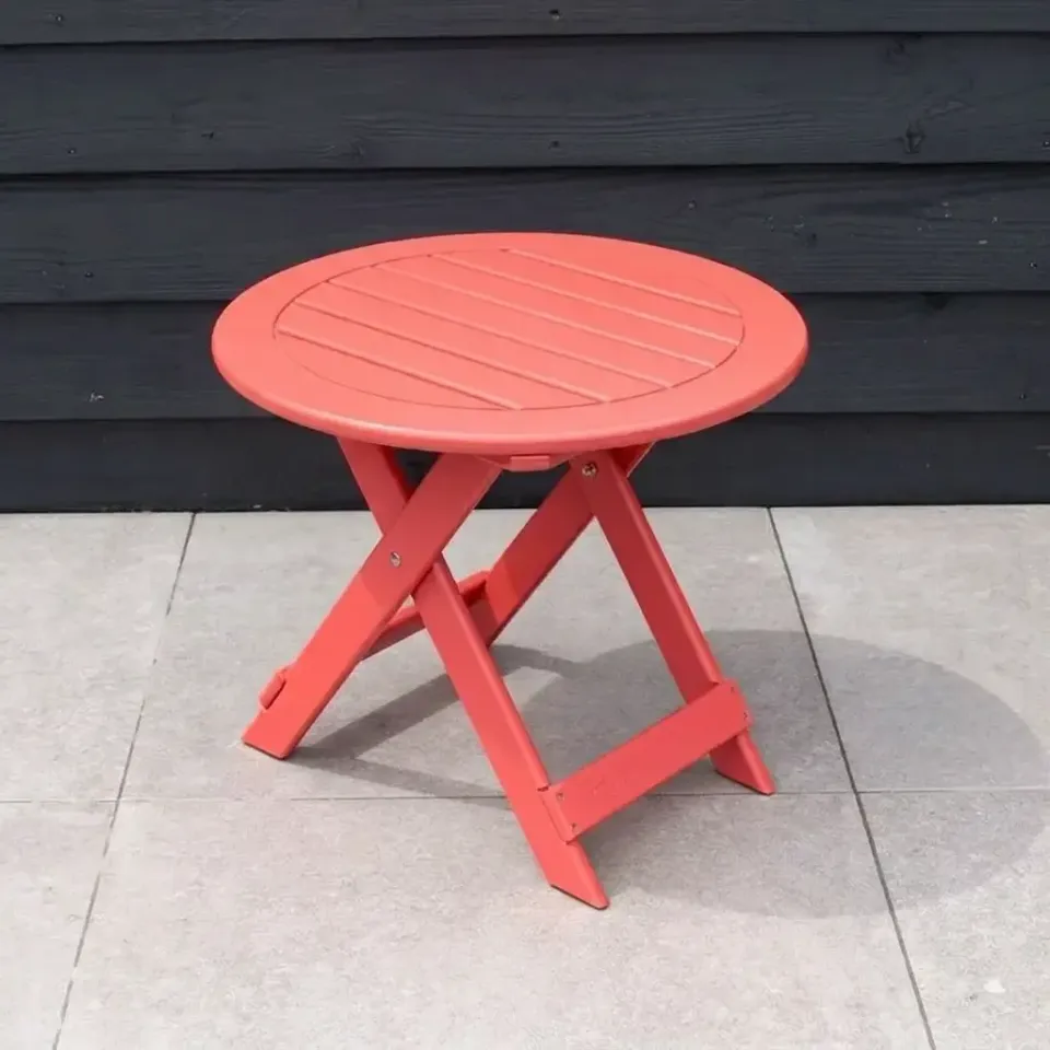 Comfychair bijzettafel pastelrood kunststof