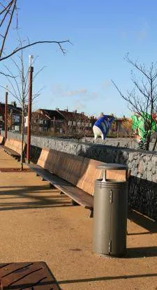 Groundlevel Samson Center afvalbak staal 70 liter