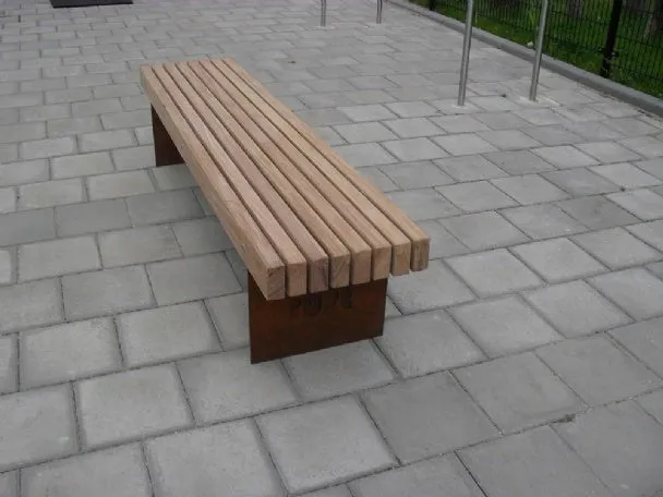 Groundlevel RUST vlakke bank hout enkelzits 48cm circulair