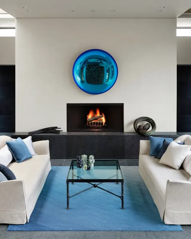 Sutherland Furniture Waves Tibetan Knot sierkussen blauw waterafstotend