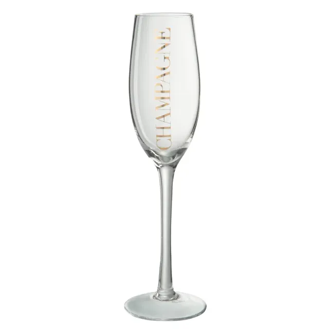 Lifestyle champagneglas transparant goud 25,5 cm