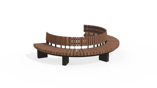 Groundlevel BRUUT 3150-75P-MR boombank cumaru Ø3150 corten