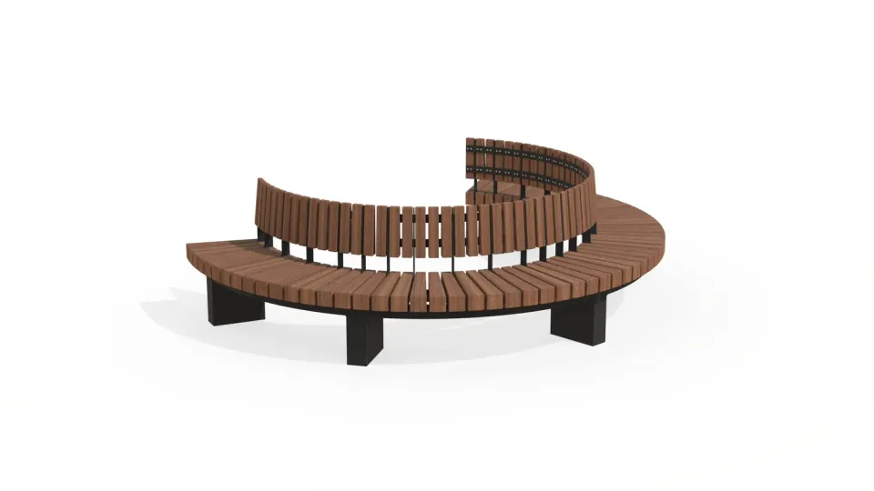 Groundlevel BRUUT 3150-75P-MR boombank cumaru Ø3150 corten
