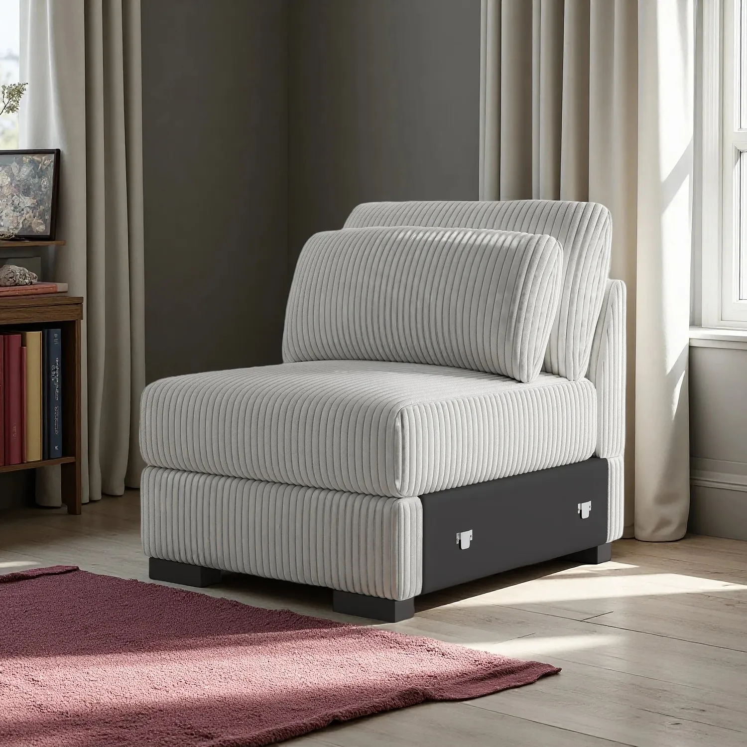 OutdoorMatch Corduroy Bank Zwart Grijs 2-delig Modulair