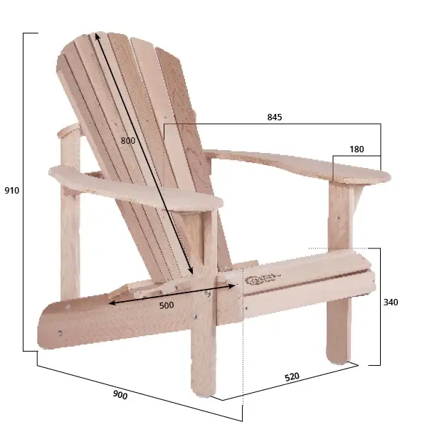 Comfychair Original tuinstoel hout voorgemonteerd natuurlijk