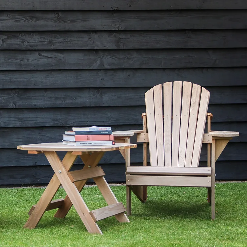 Comfychair sidetable hout vierkant voorgemonteerd