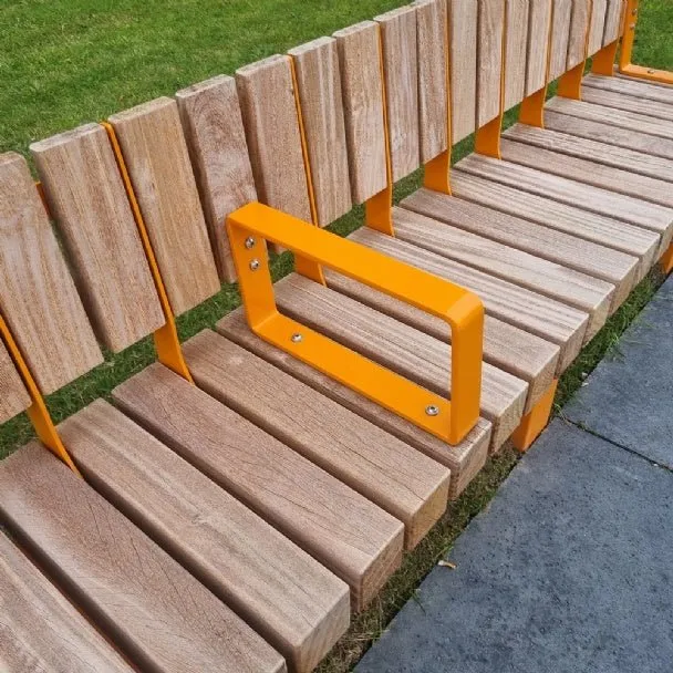 Groundlevel BRUUT 2185-MR zitbank rug+armleuning cumaru