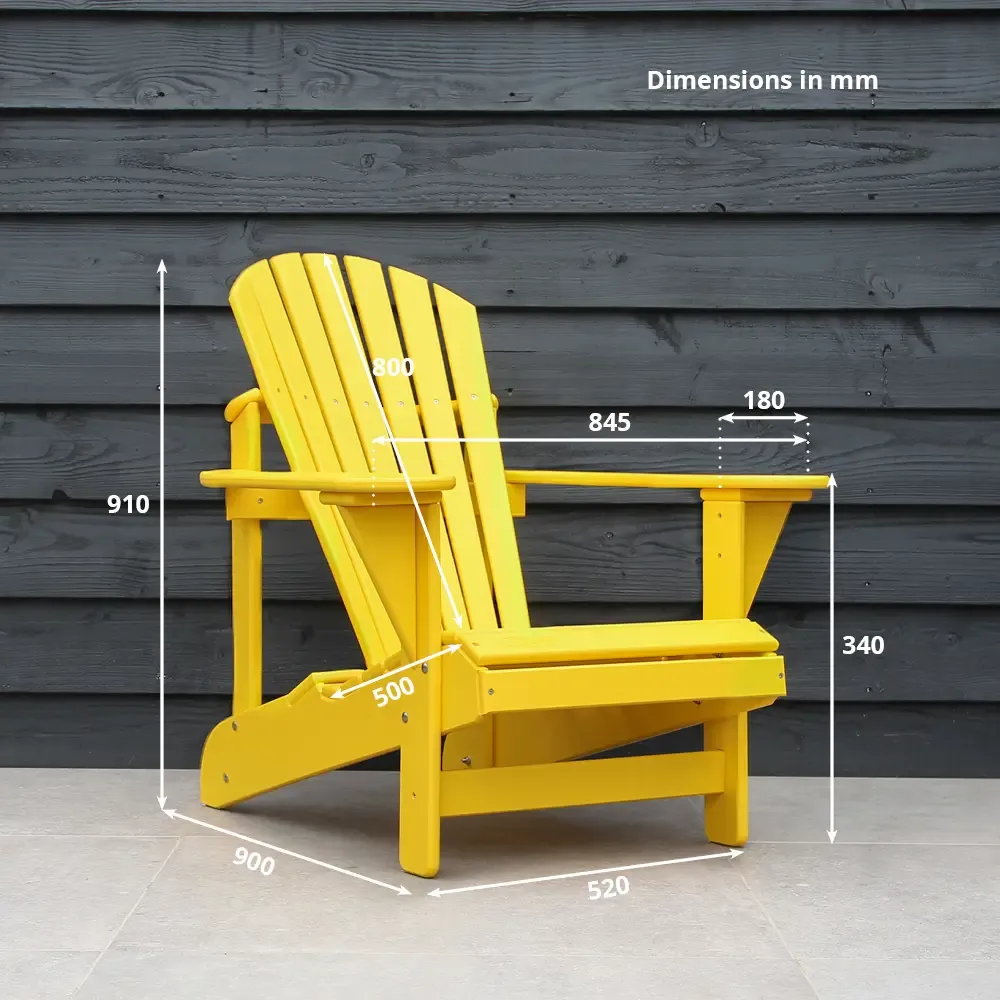 Comfychair dubbelstoel kunststof geel recht