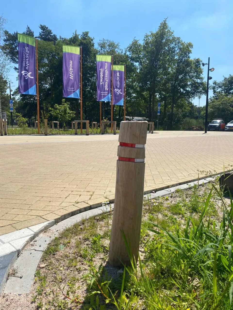 Jaap de Vries Wolfsburg anti-parkeerpaal hout reflectie