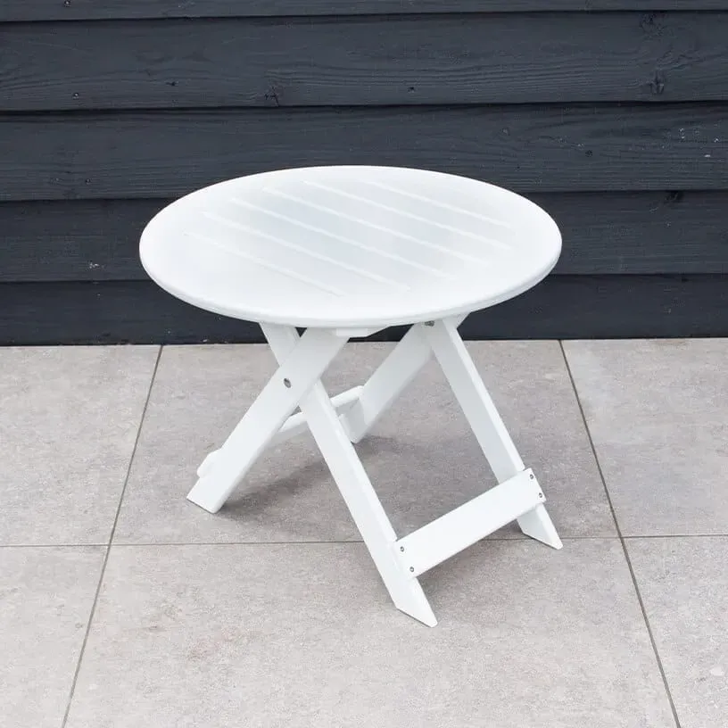 Comfychair Bijzettafel tuintafel wit kunststof weerbestendig