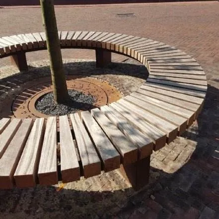 Groundlevel BRUUT 3150-75P-MR boombank cumaru Ø3150 corten