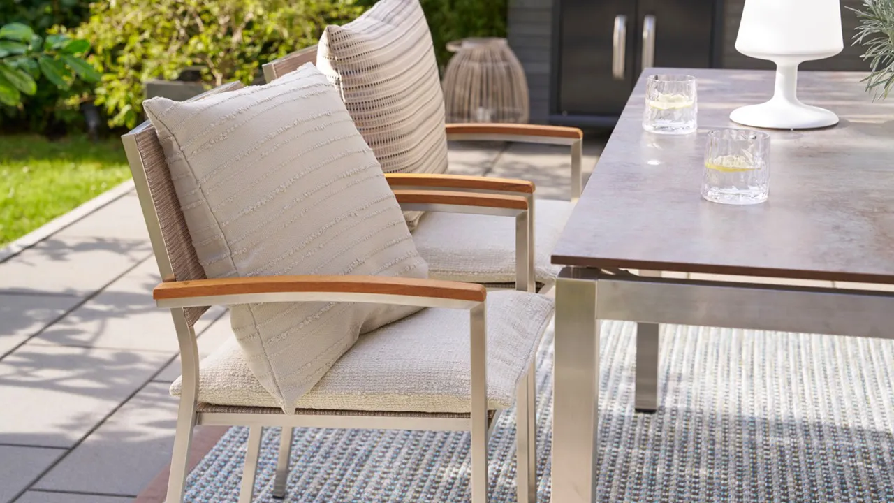ACAMP Skye stapelstoel rvs teak Acatex