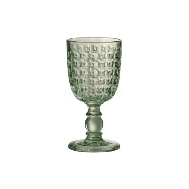 Lifestyle drinkglas met voet groen 17 cm motief
