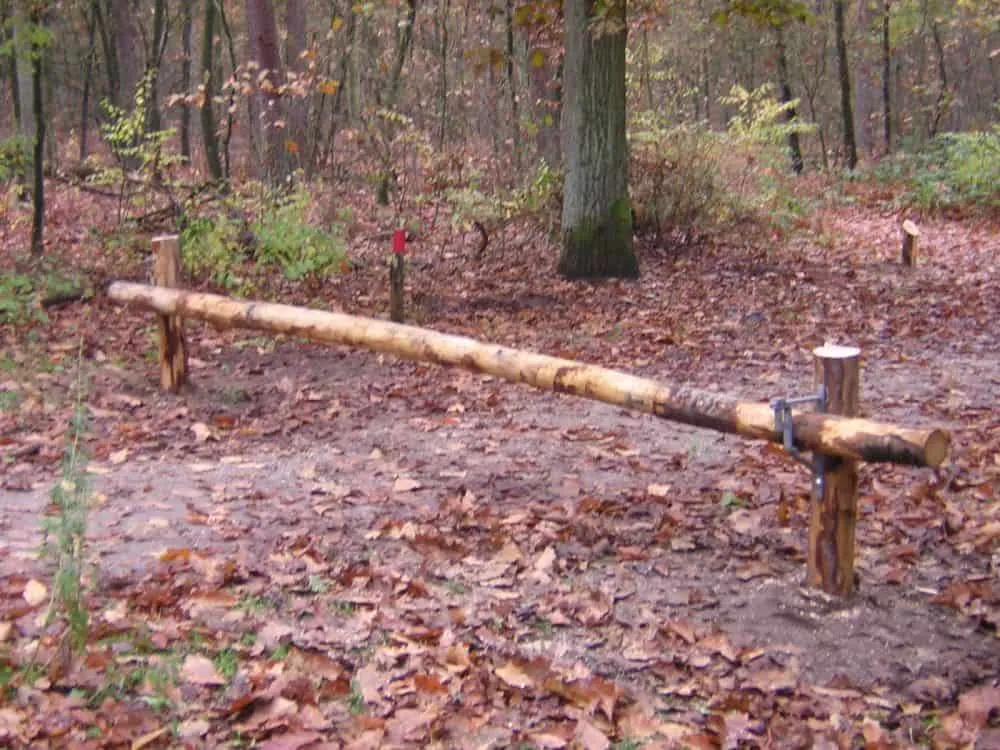 Jaap de Vries Calais slagboom kastanjehout rond