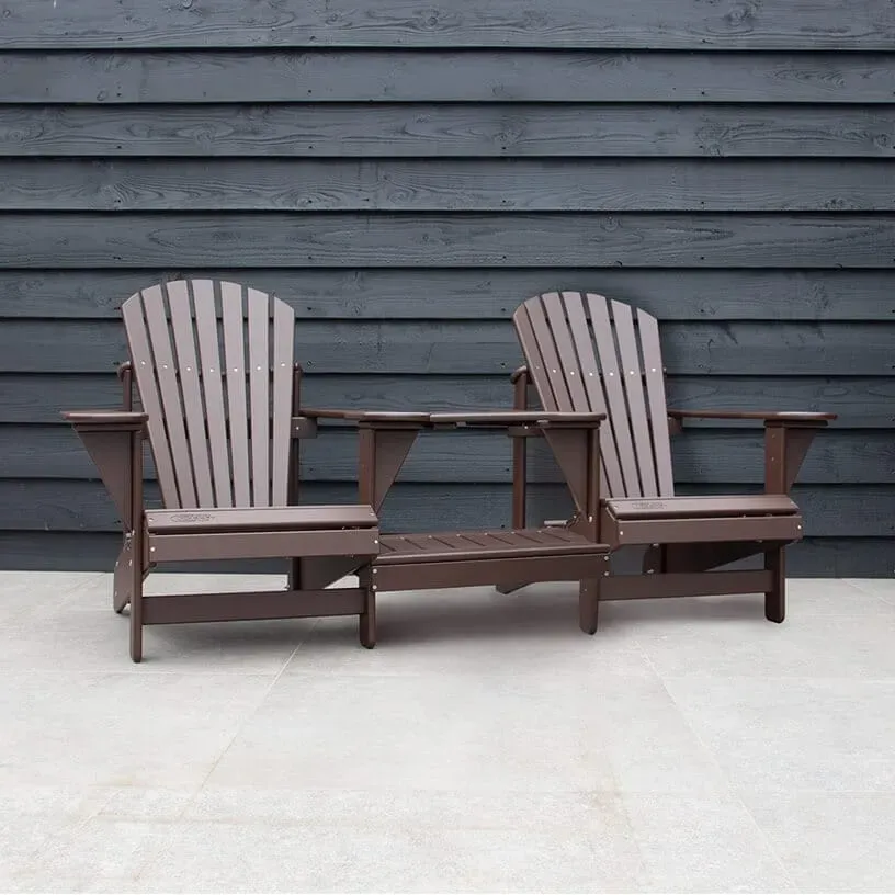 Comfychair Double Droit 2-zitsbank donkerbruin kunststof