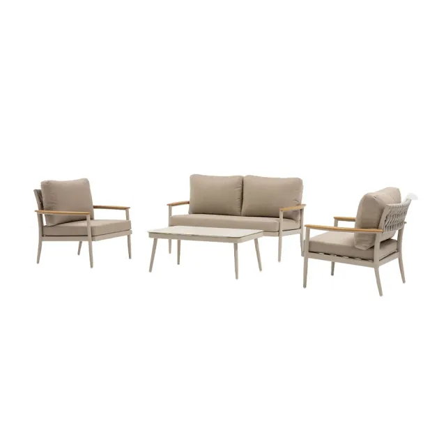 ACAMP Lyon loungeset 4-delig aluminium comfortabel