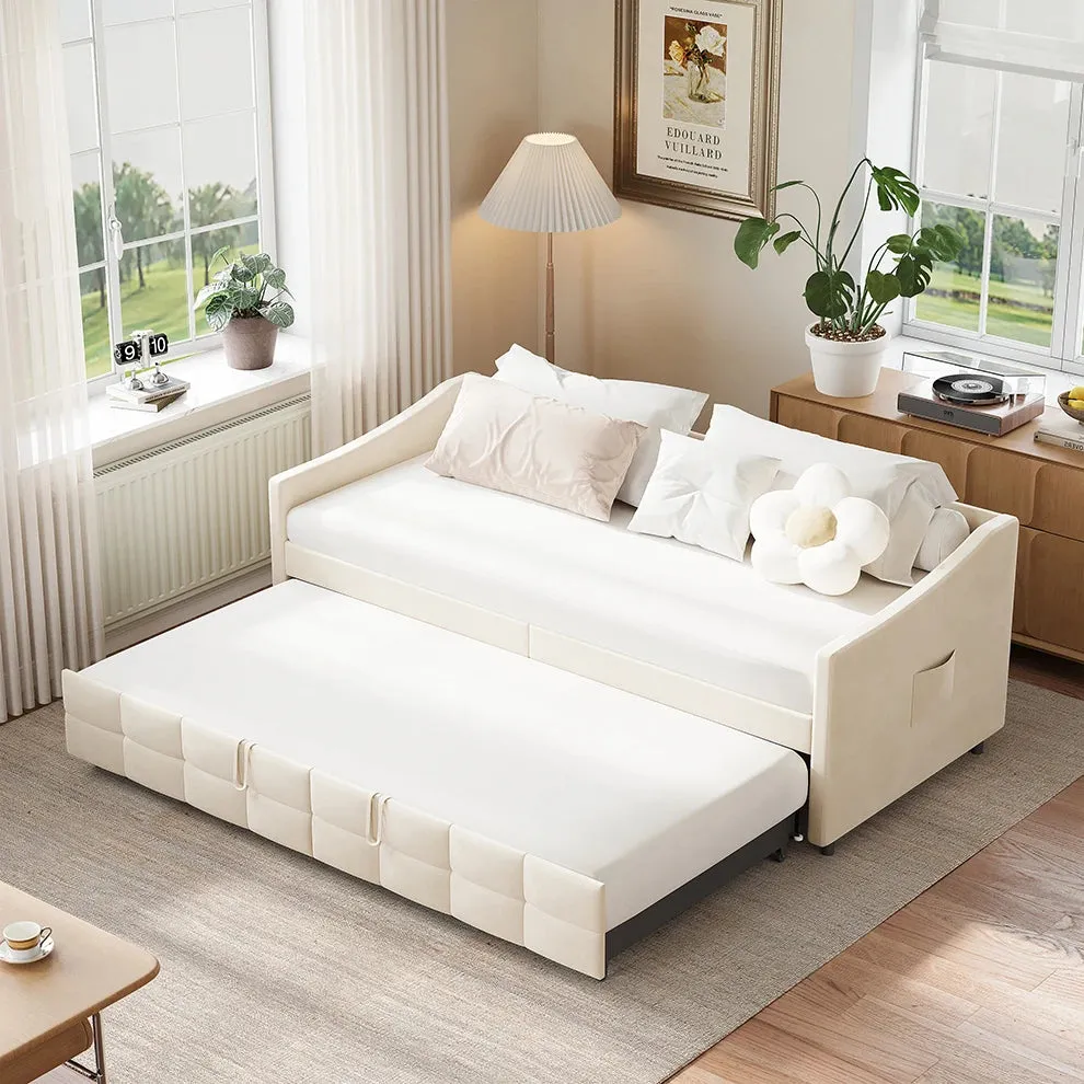 OutdoorMatch Bedframe 90x200cm Zwart Grijs met Opbergruimte