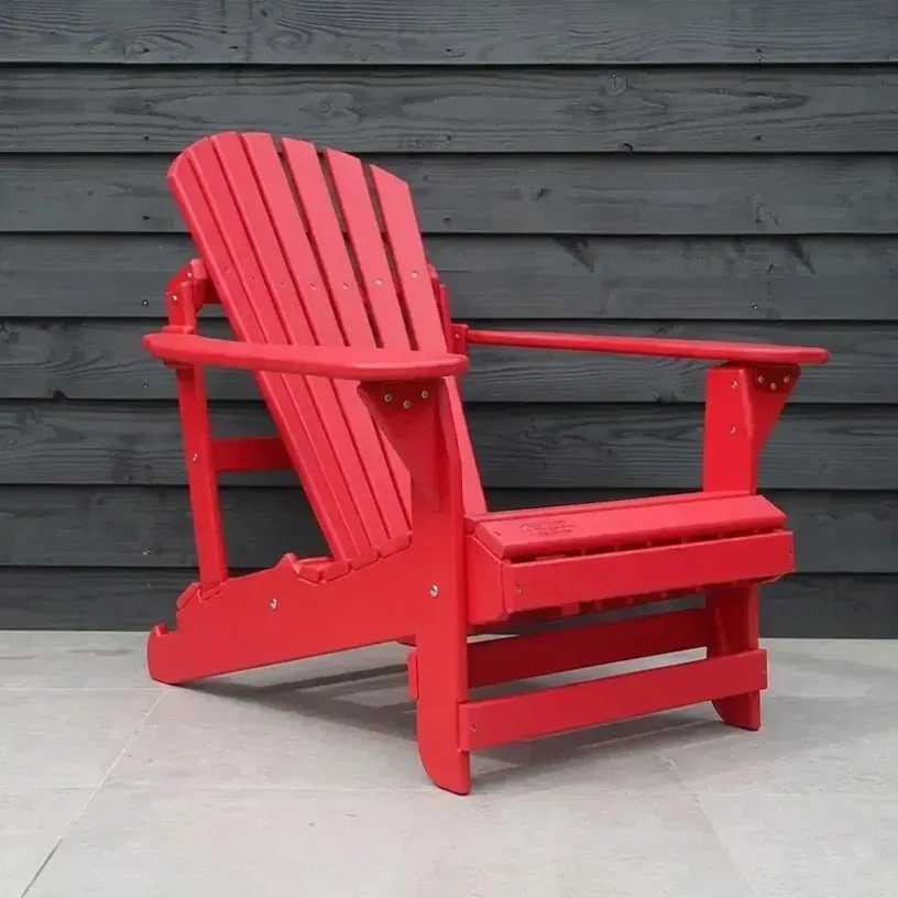 Comfychair verstelbare ligstoel rood kunststof