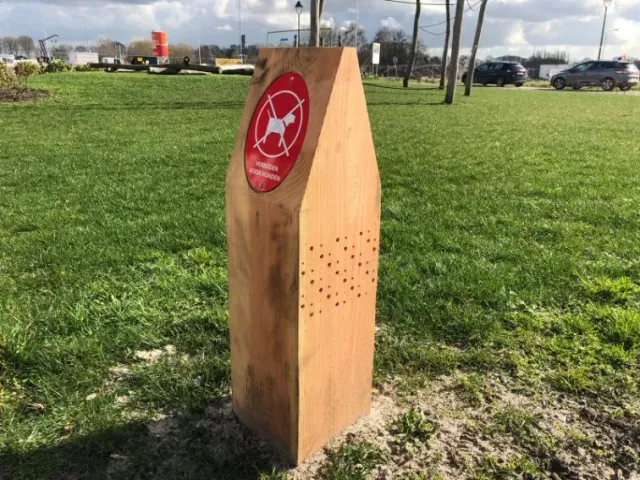 Jaap de Vries dubbele luxe beleidspaal hout 130 cm