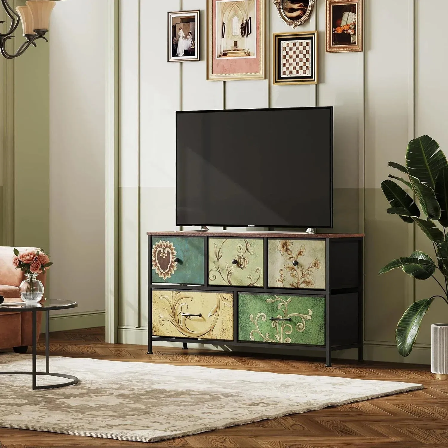 OutdoorMatch Ladekast 5 Lades Vintage Houtlook 100 cm