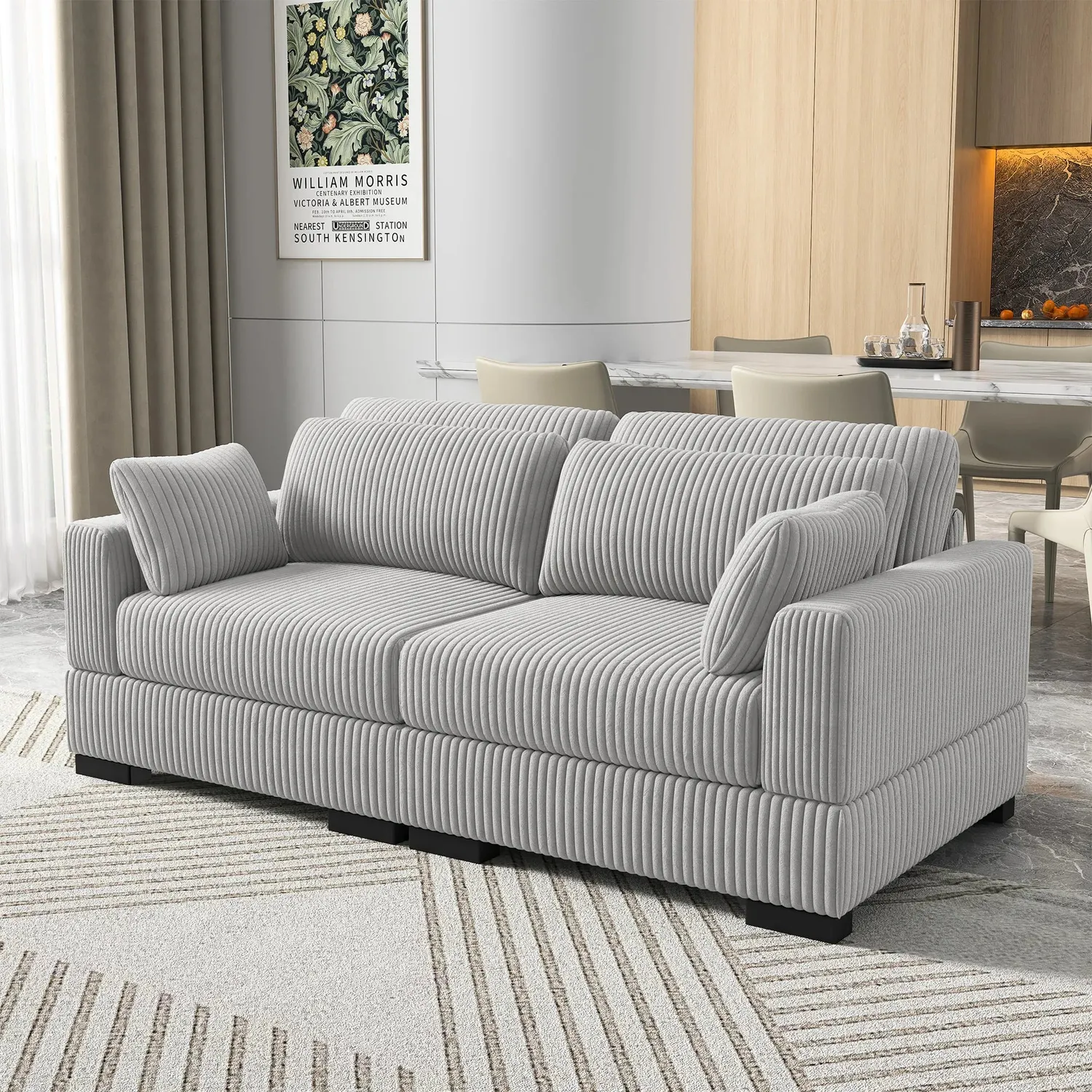 OutdoorMatch Sofa Tweezits Grijs 180x88x85 Gestoffeerd