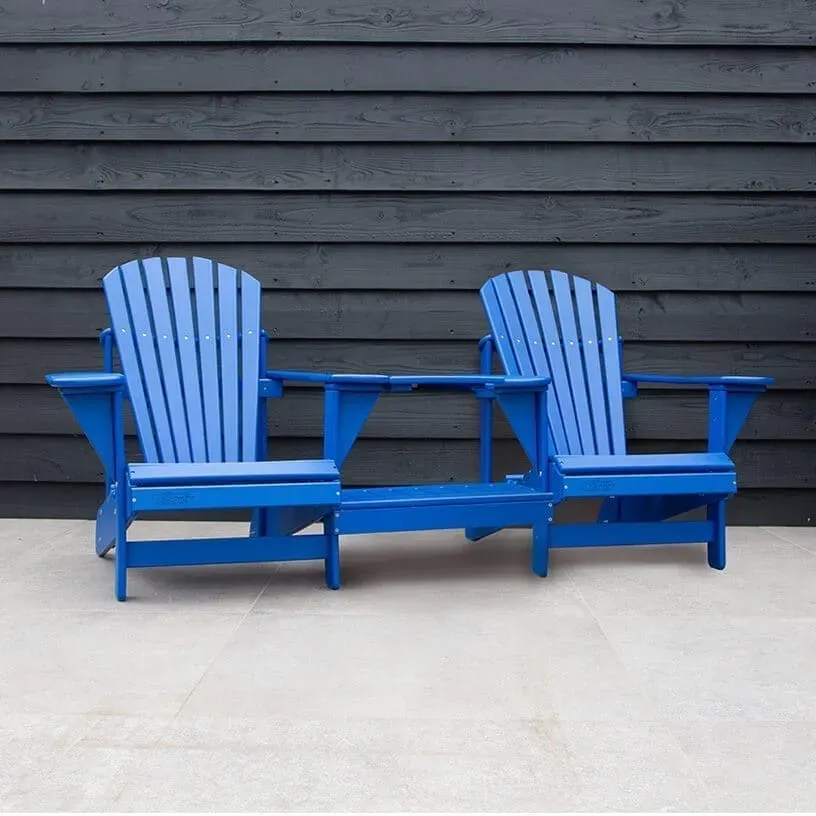 Comfychair Dubbele Tuinstoel Donkerblauw Kunststof Recht